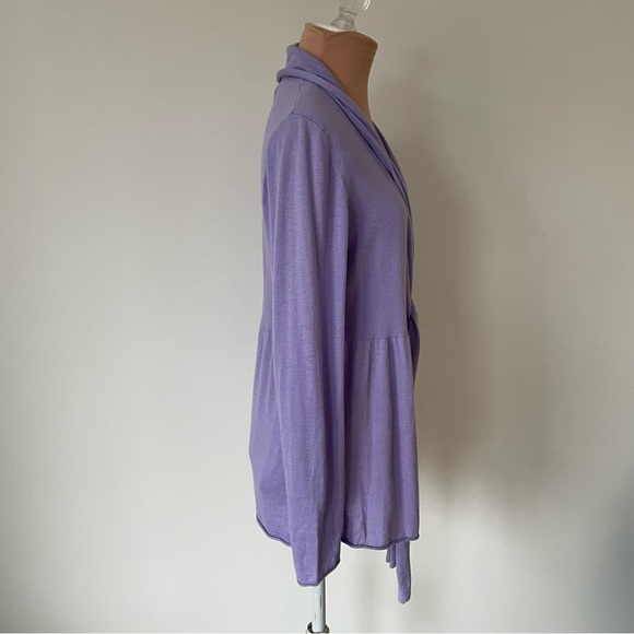 Repeat Soft Viscose Bamboo Blend Pastel Purple Tie Front Cardigan Sweater EUC M - Picture 4 of 9